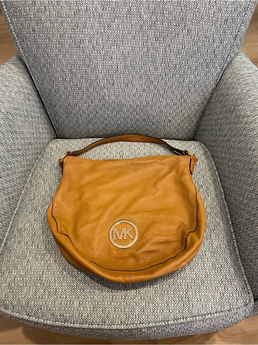 Michael Kors Cognac Leather Shoulder Bag